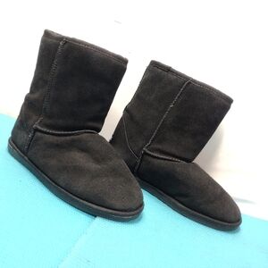 Tamarac Tahoe Womens Boots black leather Suede Slip On Size 10M
